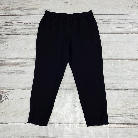 Classiques Entier Pants Black Tapered Trousers Ankle Zip Size Medium - Picture 4 of 12